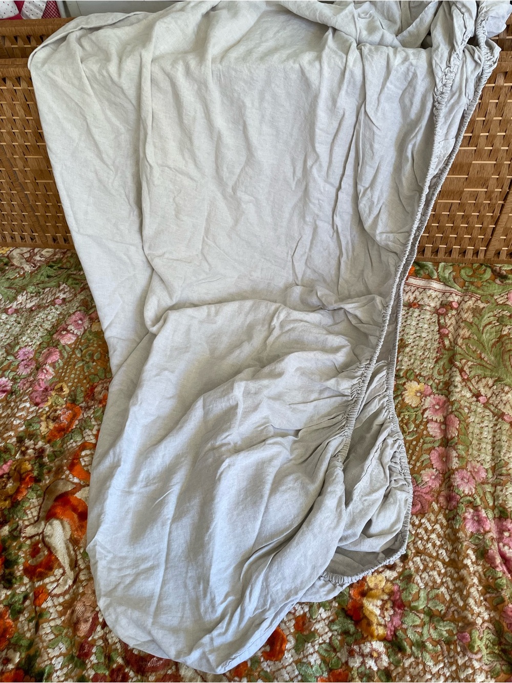 West Elm European Flax Linen fitted Sheet Queen